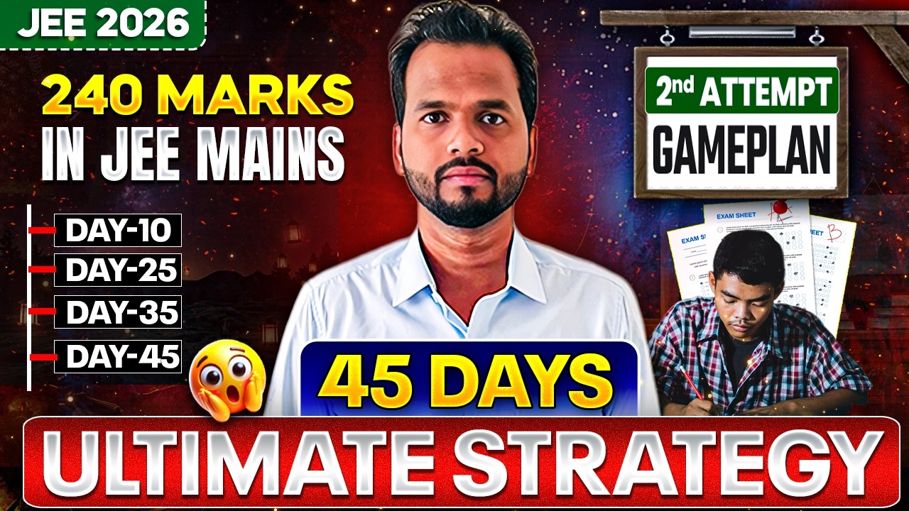 240+ in JEE Mains 2026 (2nd Attempt) in Just 45 Days? 😳 GAMEPLAN REVEALED
