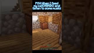 POV: When I'm going to feed my cat(AGAIN) and listen to some music #memes #minecraft #minecraftmemes