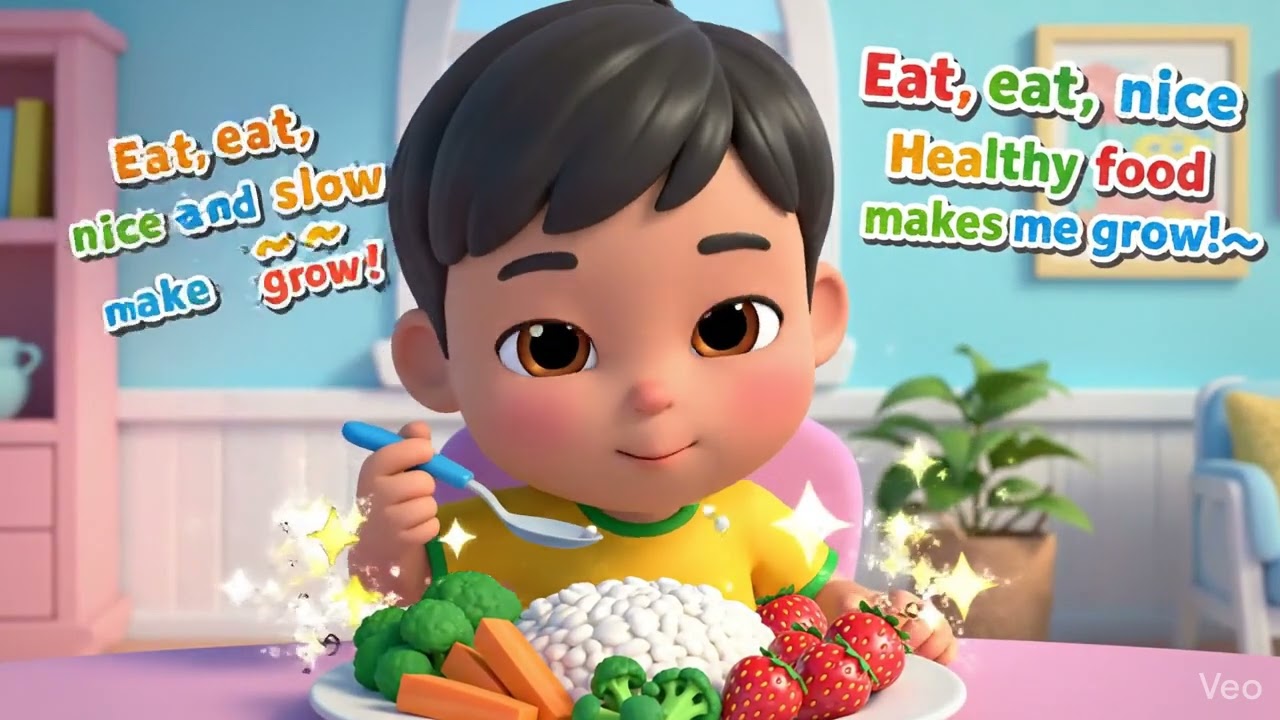 Eat Healthy Food 🍎 | Good Habits Song for Kids | 5-Second Learning Video