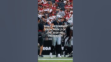 What We Learned From Week 2 Of The 2025 NFL Preseason. #shorts #nfl #recommended