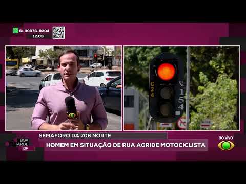 Homem em situação de rua agride motociclista na Asa Norte