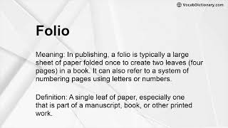 Folio Meaning