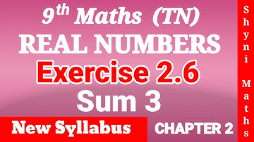 9th maths chapter 2 exercise 2.6 question 3 tn samacheer shyni maths