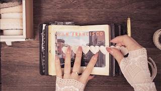ASMR | 여행지 엽서로 빈티지 다이어리 꾸미고 일기쓰기 | 다꾸