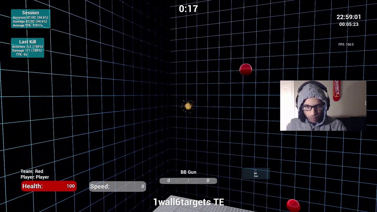 kovaaks beginner scenario | one wall 6 targets TE - YouTube