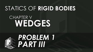 Statics of Rigid Bodies Chapter V Friction - Wedges  Prob 1 Part III (Philippines)