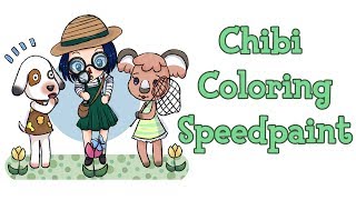 Chibi Coloring Speedpaint [Paint Tool SAI 2] ❤ Animal Crossing Commission