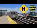 Coney Island bound rerouted (N) train with {N} sign at 18 Avenue