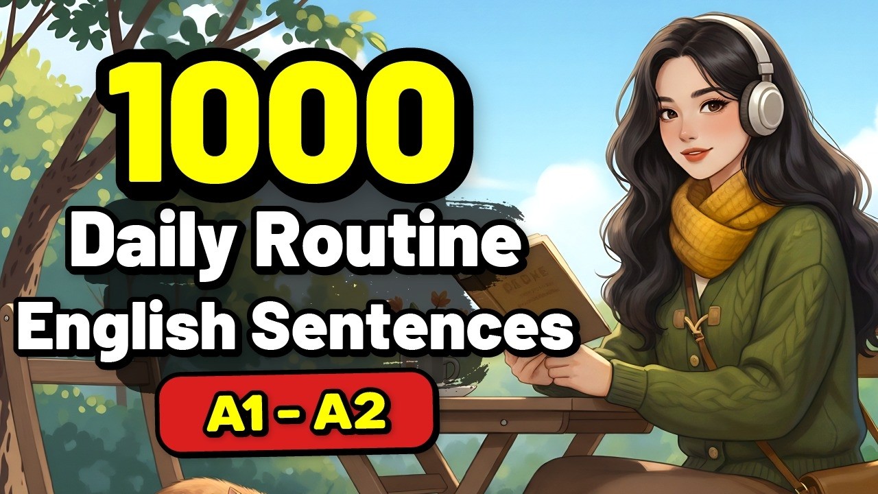 Slow English Listening & Speaking Practice | 1000 Daily Routine English Sentences (A1-A2)