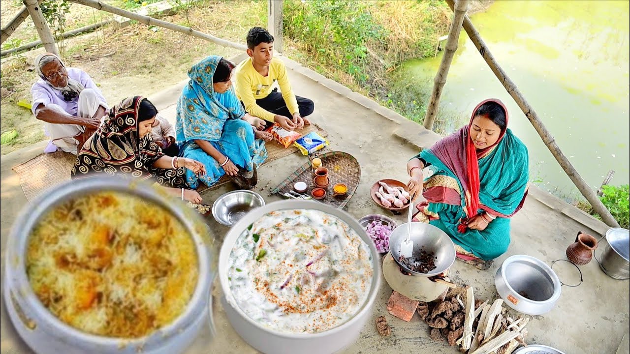 অনেকদিন পর দাদুকে দম বিরিয়ানি বানিয়ে খাওয়ালাম তাও আবার হায়দ্রাবাদী স্টাইলে সাথে রায়তা 