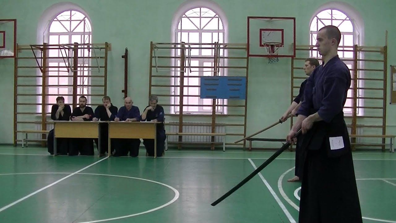 Костя Устиновский. Экзамен на 1 дан, кендо ката.