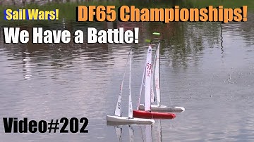 Sail Wars! Tie? 2022 R2 Championship, Race 12, Video#202, DF65 RC Sailboat Racing.