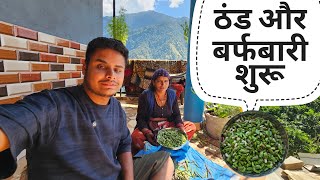 पहाड़ों में बर्फबारी के साथ ठंड शुरू हो गई | village life in Uttarakhand | pahadi life | RTK Vlogs — video thumbnail