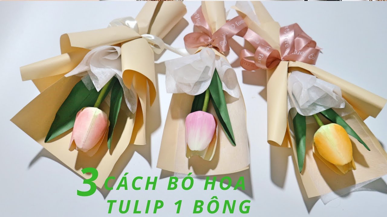 3 Cách Bó Hoa 1 Bông Tulip Đẹp Và Đơn Giản - Youtube