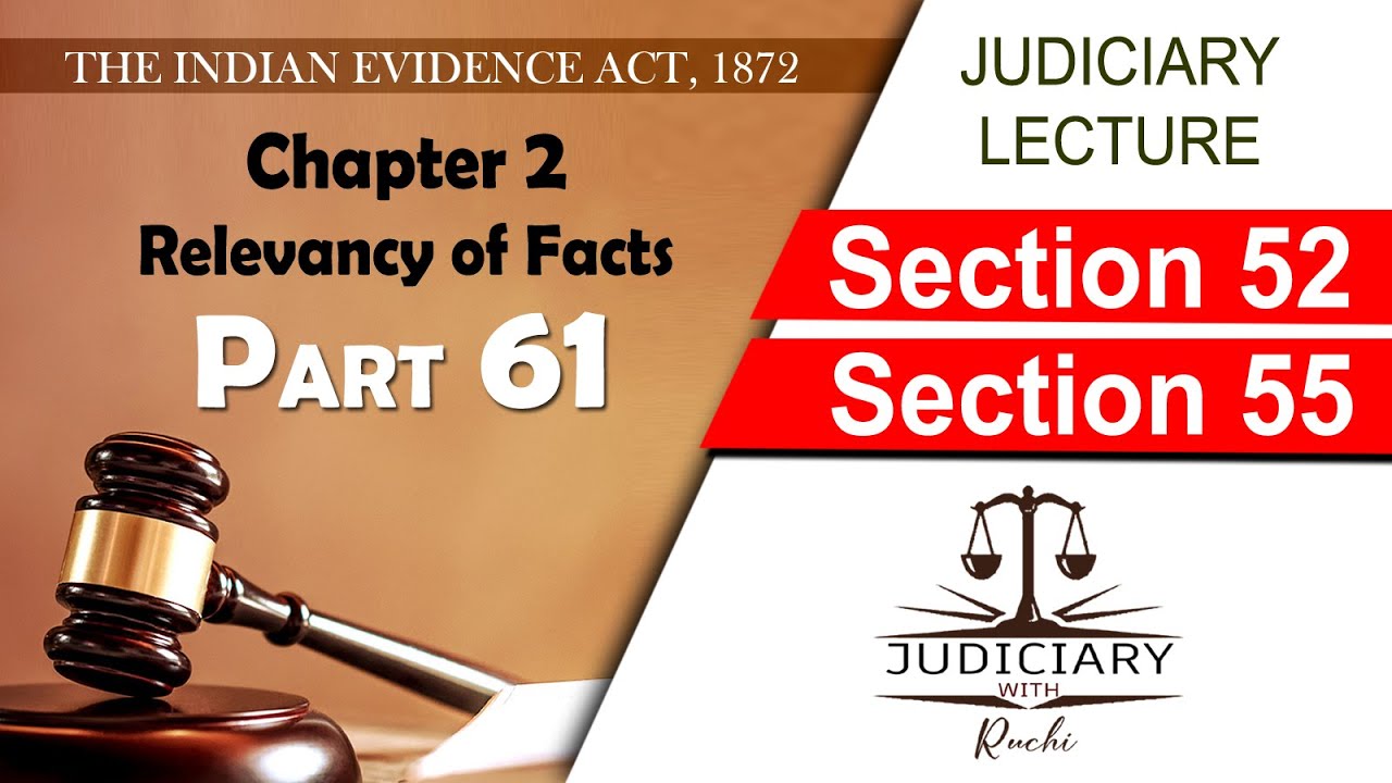Section 52 & 55, Chapter 2 Relevancy of Facts |The Indian Evidence Act ...
