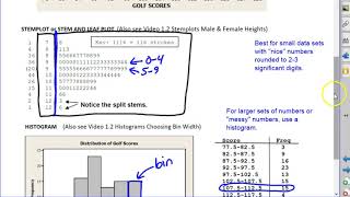 Famous 1.2 #1 Displays of quantitative data dotplots, stemplots, histograms Profile