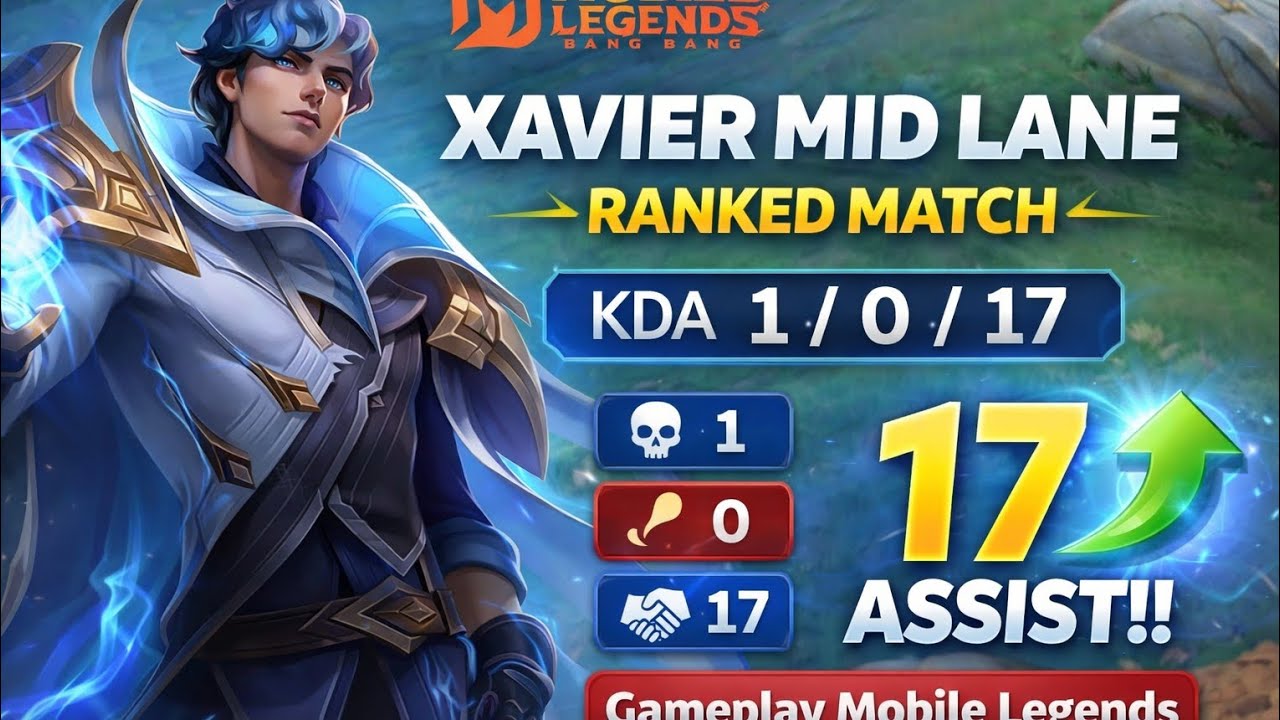 Xavier Mid Lane 1/0/17 Ranked Match | Gameplay Mobile Legends
