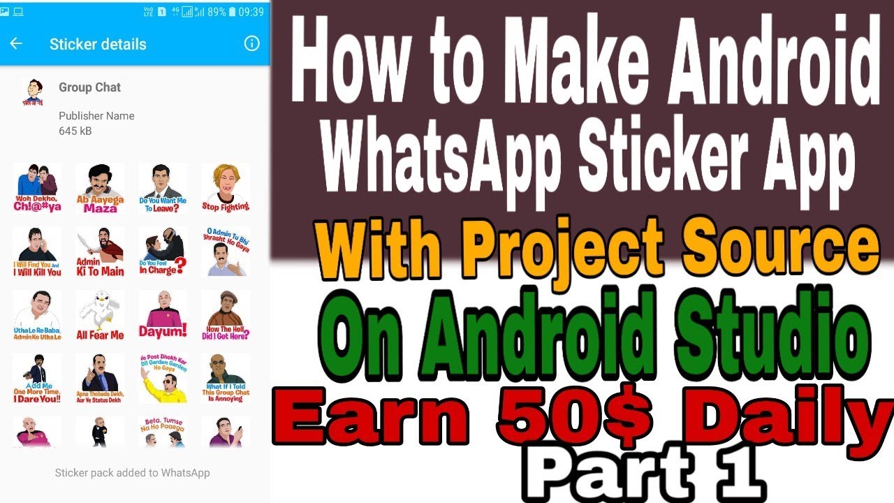 Earn 100 Daily How To Make Whatsapp Sticker App Android