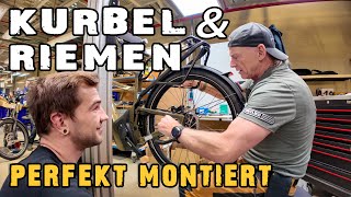 🔧 E-BIKE ANTRIEB PERFEKT AUFGEBAUT – Kurbel, Riemen &amp; Laufrad mit Schwalbe