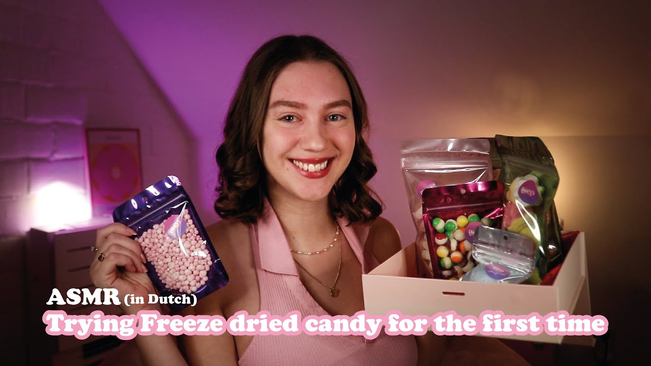 Trying Freeze dried candy (Crunchy sounds) | ASMR Nederlands - YouTube