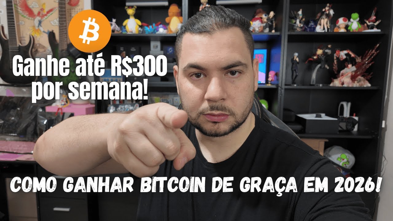 Como Ganhar Bitcoin De graça em 2026 sem investir e sem gastar nada até 300 R$ Por semana!