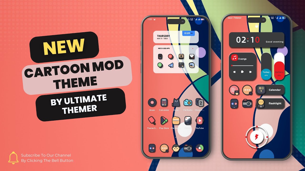 Cartoon Mod Theme For Oppo And Realme|| Multi Lockscreen|| Oppo Themes|| Realme Themes||