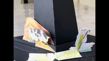 Pop-up Christmas scenes - maji and shepherd (vertical pull-tab/sliding action) mechanism