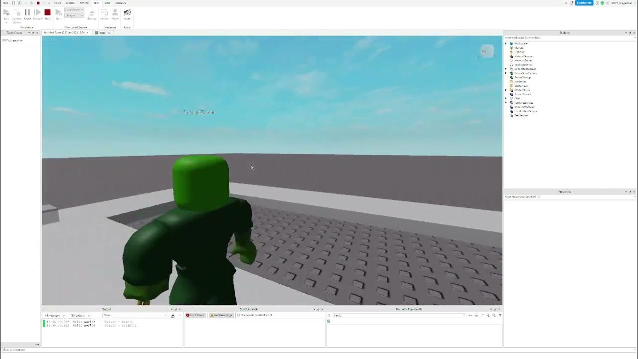 Drooling zombie walk on a path Roblox Studio YouTube
