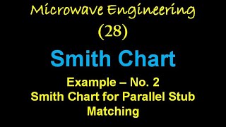 Microwave Engineering 28: Smith Chart for Parallel Stub Matching: Example No. 2