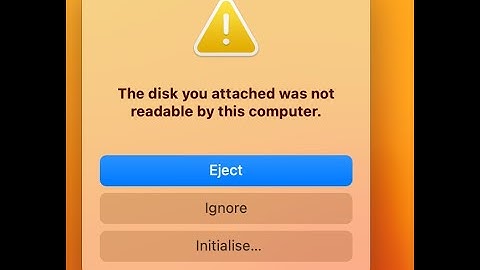 The disk you attached was not readable by this computer, #mac  #eject #Ignore #Initialise...