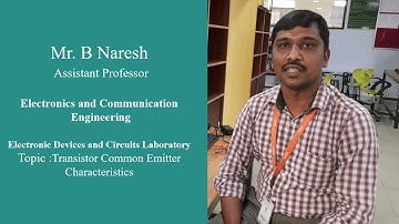 Transistor Common Emitter Characteristics  Electronic Devices and Circuits Laboratory by Mr B Naresh