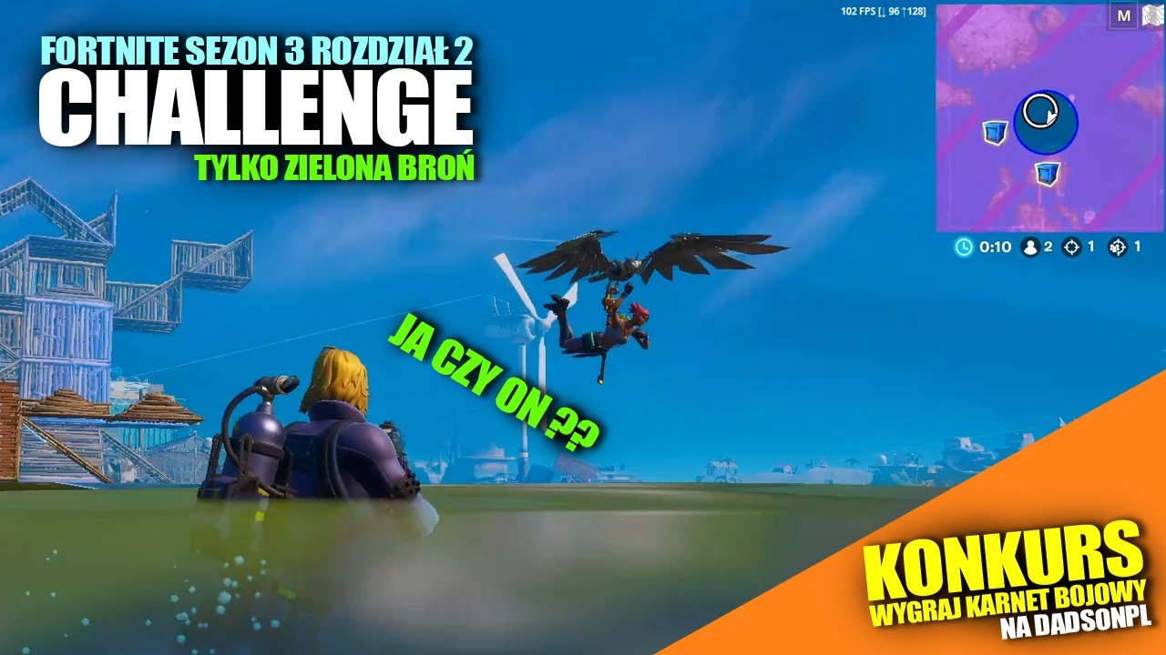 FORTNITE - sezon 3 rozdział 2 - CHALLENGE TYLKO ZIELONA BROŃ - Konkurs