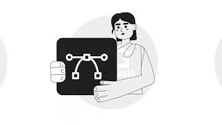 Software development tools and debugging black and white line animation pack
