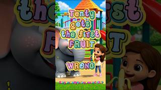 Tenty the Elephant Guessing fruits 🍉 🍍🍇 #kidsshorts #learnfruits