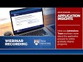 October 1, 2024 - Admissions Webinar - Application Insights