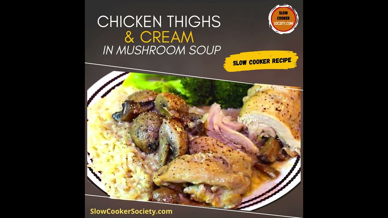 Easy Crockpot Chicken Recipe & Cream of Mushroom Soup | Slow Cooker Chicken & Cream of Mushroom Soup