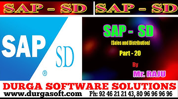 SAP | SD |SAP Sales and Distribution(SD) Part - 20 by Raju