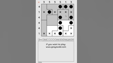 Grey is Odd - Today grids. Solution level 3 6X6 dated 04-11-2024