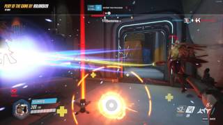 Overwatch - Genji & Zarya combo wombo quintuple kill POTG - Gibraltar