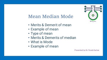 Mean Median Mode | Merits & Demerit #video