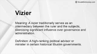 Vizier Meaning
