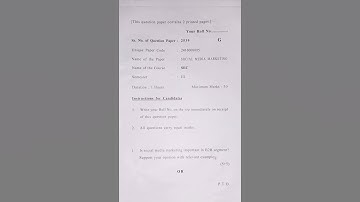 Social Media Marketing Exam Question Paper Delhi University 2024 January