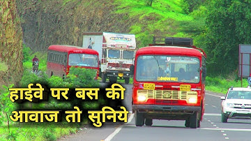 MSRTC BUS DRIVING BACK TO BACK AT BEAUTIFUL LOCATION