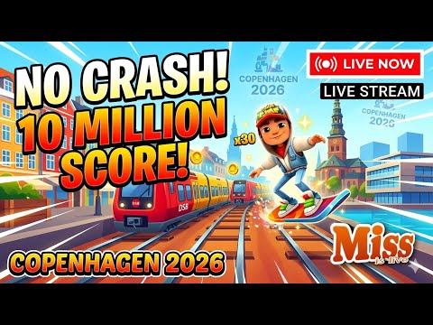 Miss Is Live 🔴 Subway Surfers Copenhagen LIVE 🔥 No Crash Challenge | 10M Score