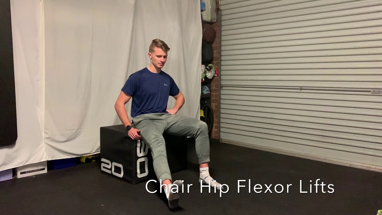Chair Hip Flexor Lifts - YouTube