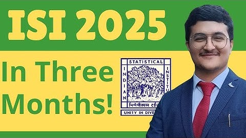 How to crack ISI in 3 months by AIR 61? Mock tests, Important Chapters, Books for ISI 2025