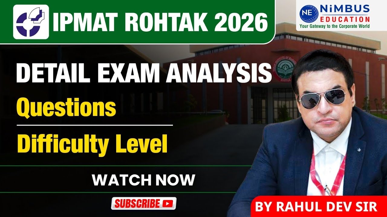 IPMAT ROHTAK 2026 | DETAIL EXAM ANALYSIS | QUESTIONS | DIFFICULTY LEVEL ...