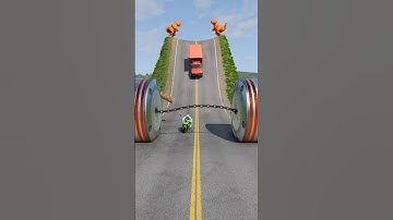 Car & Ambulance Van vs Chained Hydraulic Crush - BeamNG.drive