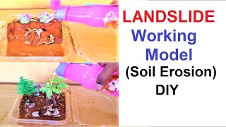 soil erosion working experiment | LANDSLIDE Working Model | science project | howtofunda | DIY