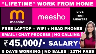 Meesho | Live test answers | Work from home jobs 2024 | Online 12th pass jobs | Job vacancy 2024